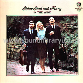 Peter, Paul And Mary In The Wind UK Issue Flipback Sleeve LP Warner Bros W 1507 Front Sleeve Image