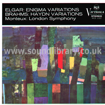 Pierre Monteux Elgar Enigma Variations UK Stereo LP RCA Victrola VICS 1107 Front Sleeve Image