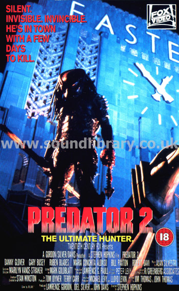 Predator 2 Danny Glover UK Issue VHS PAL  Large Box Video Fox Video 1853 Front Inlay Sleeve