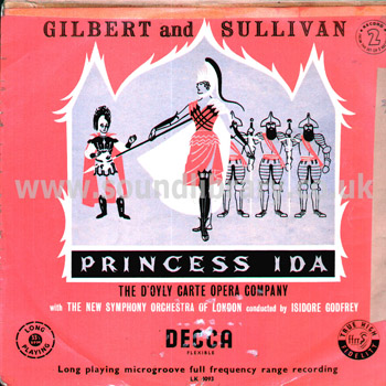 Gilbert & Sullivan Princess Ida Isidore Godfrey UK Mono 2LP Decca LK 4092 - LK 4093 Front Sleeve Image