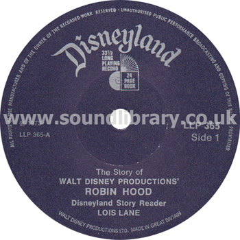 Robin Hood Lois Lane UK Issue 7" EP Disneyland LLP 365 Label Image Side 1