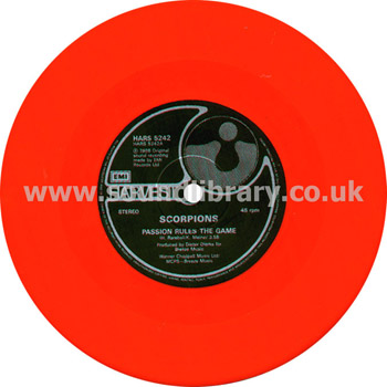 Scorpions Passion Rules The Game UK Issue Coloured Vinyl 7" Record Image