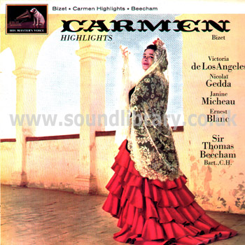 Sir Thomas Beecham Victoria De Los Angeles  Bizet Carmen UK Stereo LP HMV ASD 590 Front Sleeve Image