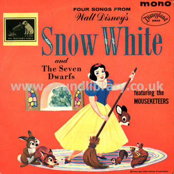 Adriana Caselotti Snow White And The Seven Dwarfs UK Issue Mono 7" EP HMV 7EG 8826 Front Sleeve Image