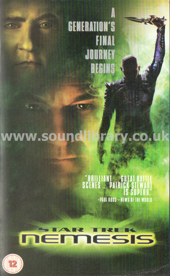 Star Trek Nemesis Patrick Stewart VHS Video Paramount Pictures VHR 5378 Front Inlay Sleeve