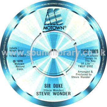 Stevie Wonder Sir Duke UK Issue Spindle Centre 7" Motown TMG1068 Label Image Side 1