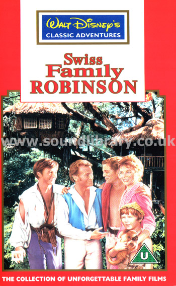 Swiss Family Robinson John Mills VHS PAL Video Front Inlay Sleeve