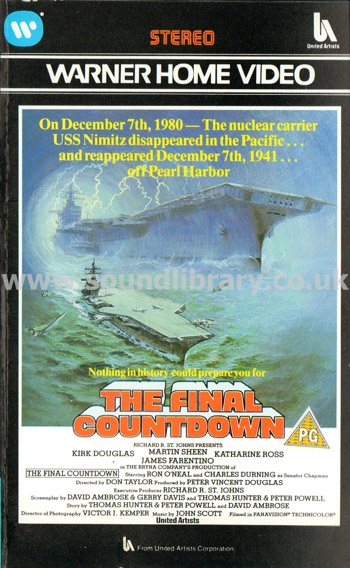 The Final Countdown Kirk Douglas UK VHS Video Warner Home Video PEV 99370 Front Inlay Sleeve