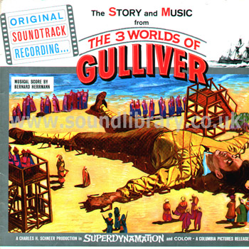 The 3 Worlds Of Gulliver Bernard Herrmann UK  Mono LP Pye (Golden Guinea) GGL 0065 Front Sleeve Image