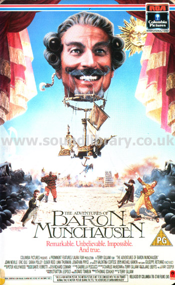 The Adventures Of Baron Munchausen VHS PAL Video RCA Columbia Pictures CVT 11774 Front Inlay Sleeve