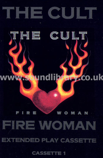 The Cult Fire Woman EP Cassette 1 Canada Issue Stereo MC Beggars Banquet 888 778-4 Front Inlay Card