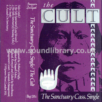 The Cult The Sanctuary Cass. Single UK Issue MC Single BEG 135C Front Inlay Card