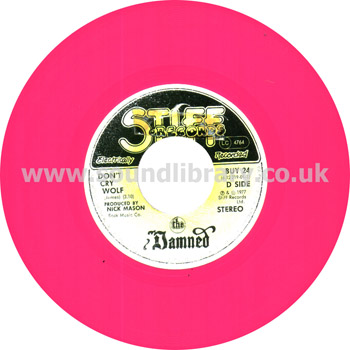 The Damned Don't Cry Wolf, One Way Love UK Issue Coloured Vinyl 7" Stiff BUY 24 Record Image