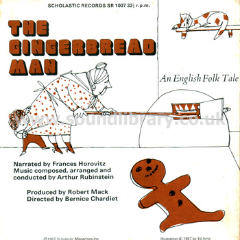 The Gingerbread Man Joseph Raposo Arthur Rubinstein UK 7" Scholastic Records SR 1007 Front Sleeve Image