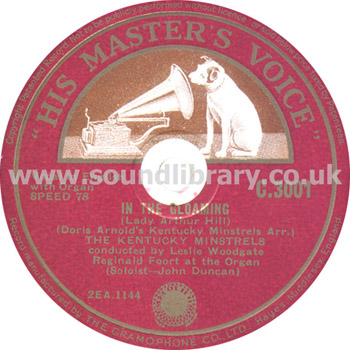 The Kentucky Minstrels In The Gloaming UK Issue 12" 78rpm Label Image