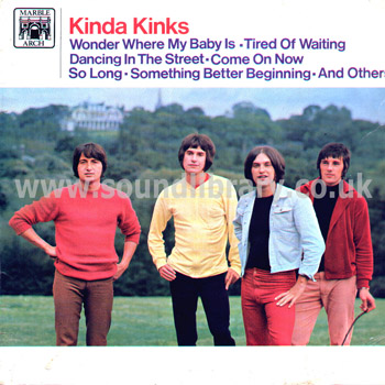 The Kinks Kinda Kinks UK Issue Mono LP Marble Arch MAL 1100 Front Sleeve Image