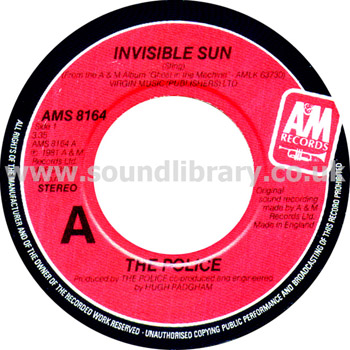 The Police Invisible Sun UK Issue 7" A&M AMS 8164 Label Image Side 1