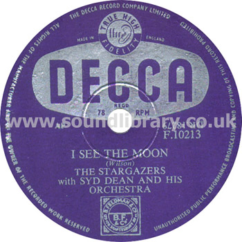 The Stargazers Eh Chumpari UK Issue 10" 78 RPM Decca F.10213 Label Image Side 2