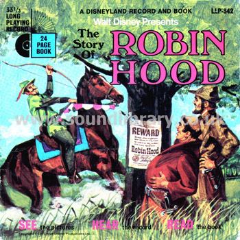 The Story Of Robin Hood Tony Brandon UK Issue Picture Book 7" EP Disneyland LLP 342 Front Sleeve Image