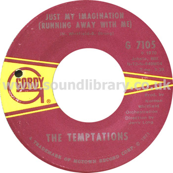The Temptations Just My Imagination USA Issue 7" Label Image