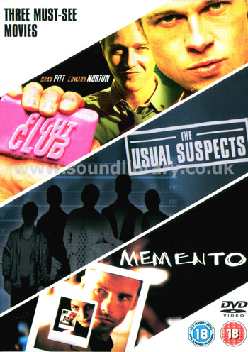 Three Must-See Movies Fight Club, The Usual Suspects, Memento 3DVD 3463001049 Front Slip Case Image Image