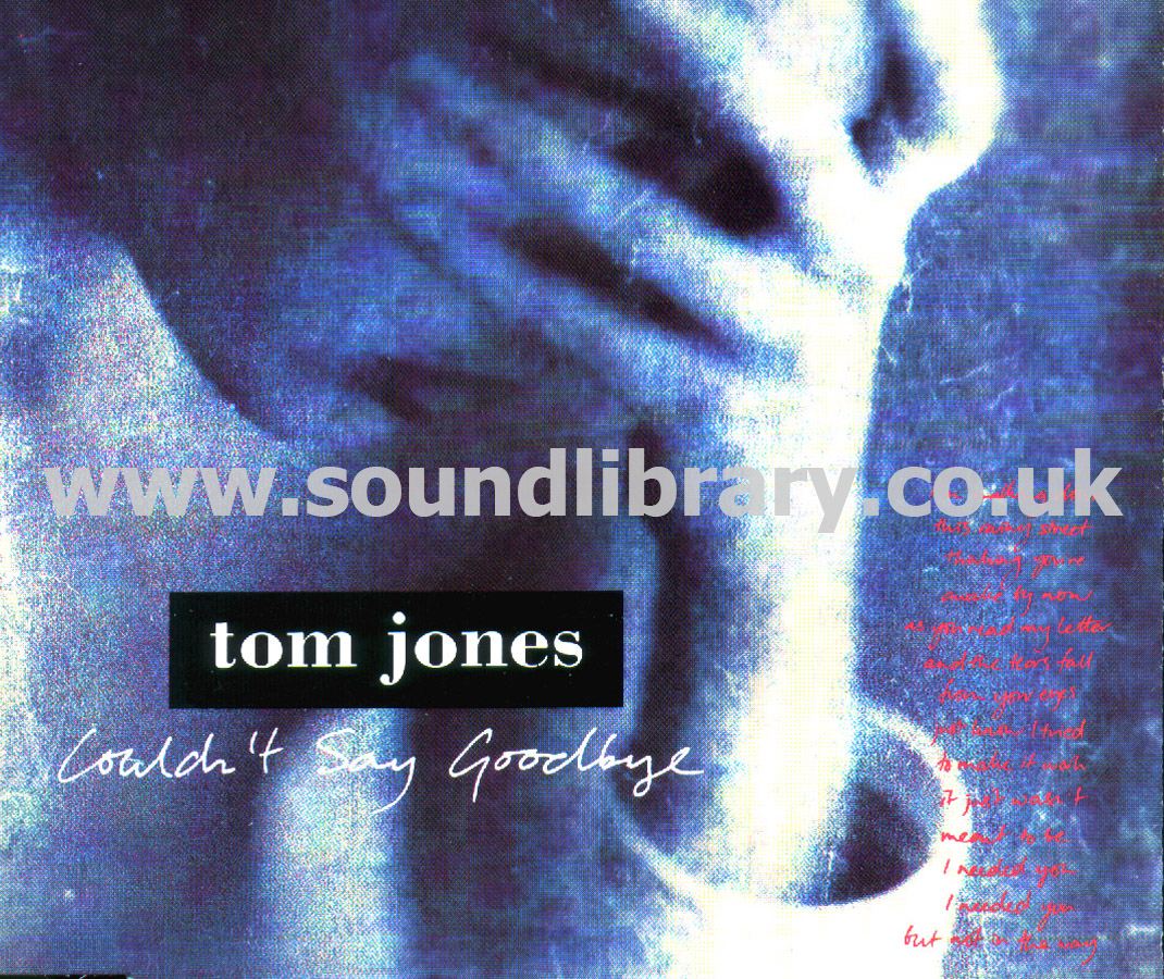 Tom Jones Couldn't Say Goodbye UK Issue Limited Edition CDS Chrysalis ROJCD10 Front Inlay Image