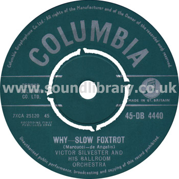 Victor Silvester & His Ballroom Orchestra The Boy Next Door 7" Columbia 45-DB 4440 Label Image