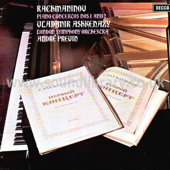 Vladimir Ashkenazy Rachmaninov Piano Concertos Nos 1 & 2 UK LP Decca SXL 6554 Front Sleeve Image