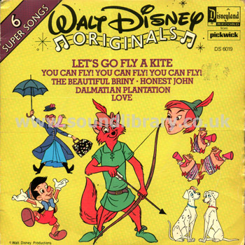 Walt Disney Originals - 6 Super Songs Mono EP Front Sleeve Image