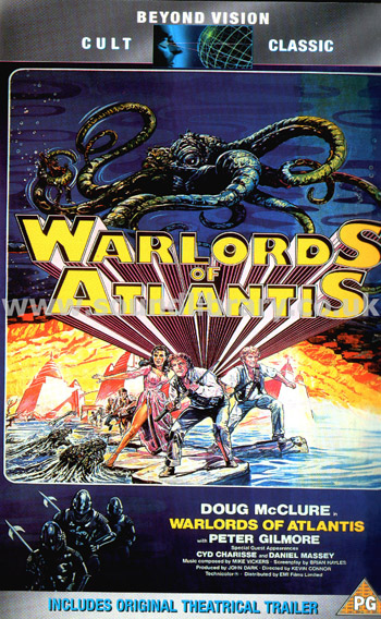 Warlords Of Atlantis Doug McClure VHS PAL Video Warner Home Video S038021 Front Inlay Sleeve