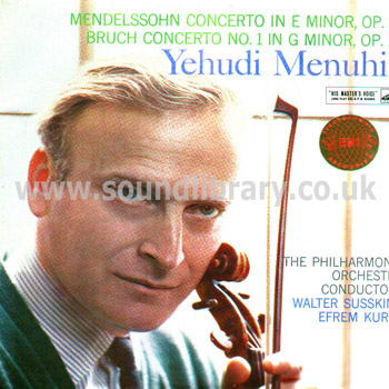 Yehudi Menuhin Mendelssohn Concerto In E Bruch - Concerto No. 1 UK LP HMV ASD 334 Front Sleeve Image