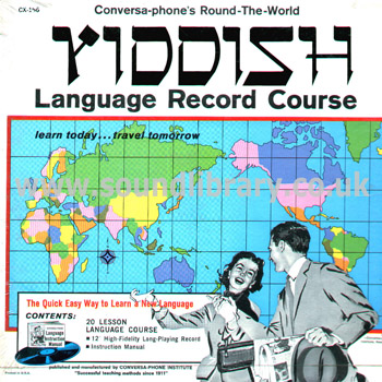 Yiddish Language Record Course USA Issue LP Conversa Phone Institute CX-156 Front Sleeve Image