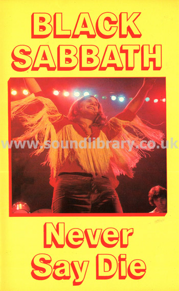 Black Sabbath Never Say Die UK Issue VHS PAL Video Hendring HEN 2 020 G Front Inlay Sleeve