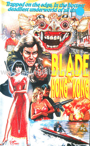 Blade In Hong Kong Terry Lester VHS PAL Video Virgin Video VVA 210 Front Inlay Sleeve
