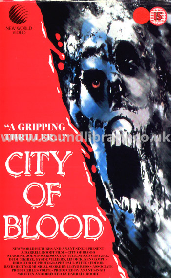 City Of Blood Susan Coetzer Darrell Roodt VHS PAL Video New World Video HFV 2002 Front Inlay Sleeve
